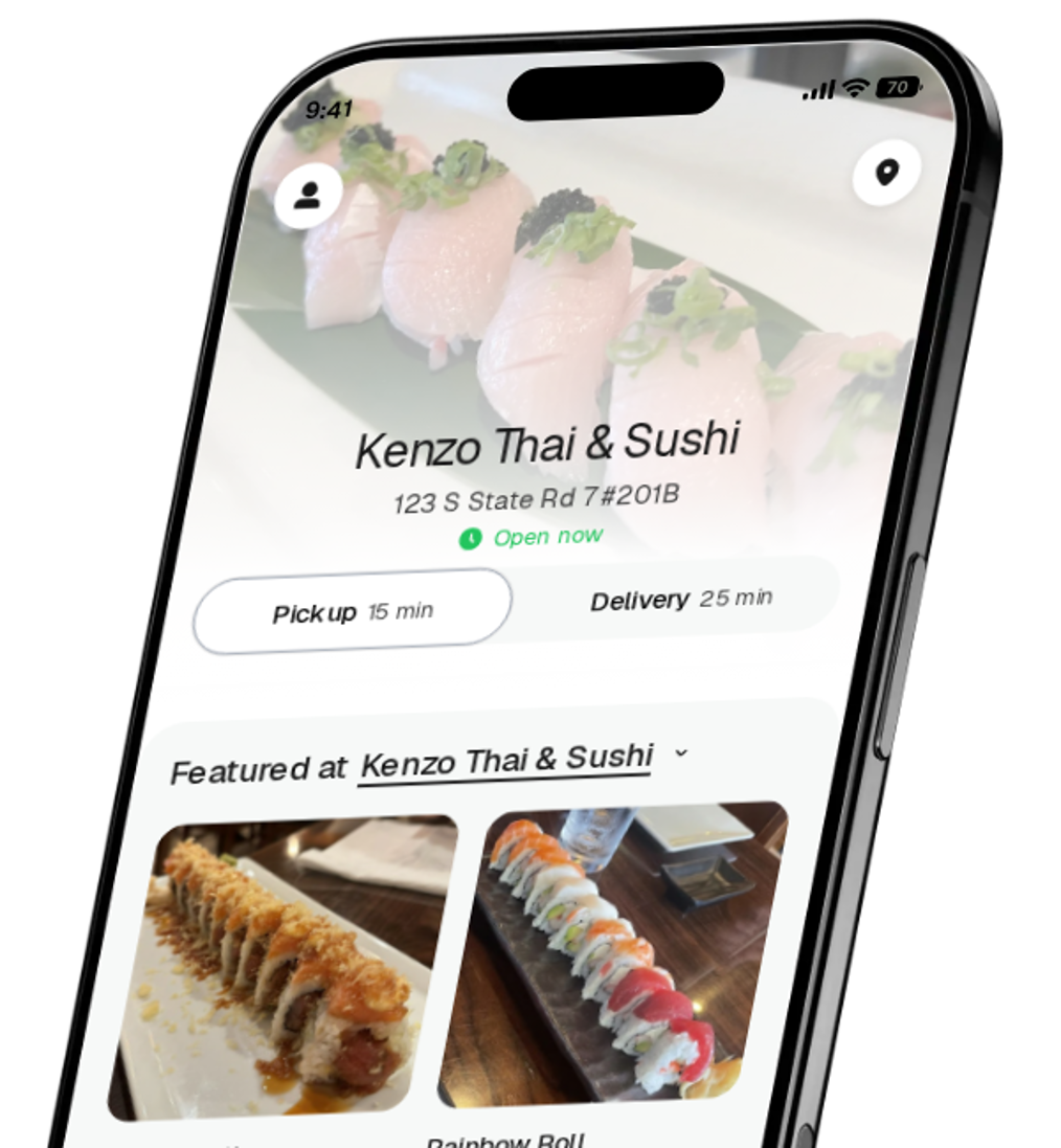 Kenzo Thai & Sushi app preview